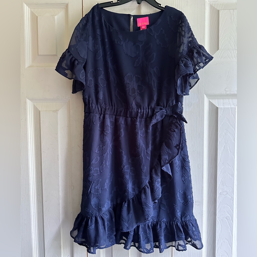 Lilly Pulitzer Girl’s Size 14 Dress, Mini Darlah Fress in True Navy